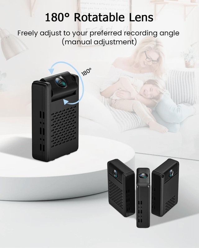 Mini Caméra Wi-Fi 4K – Vision Nocturne & Détection de Mouvement, Surveillance Intérieure avec Application Mobile