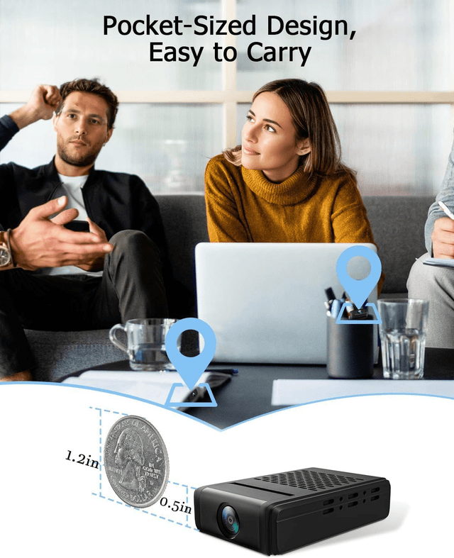 Mini Caméra Wi-Fi 4K – Vision Nocturne & Détection de Mouvement, Surveillance Intérieure avec Application Mobile