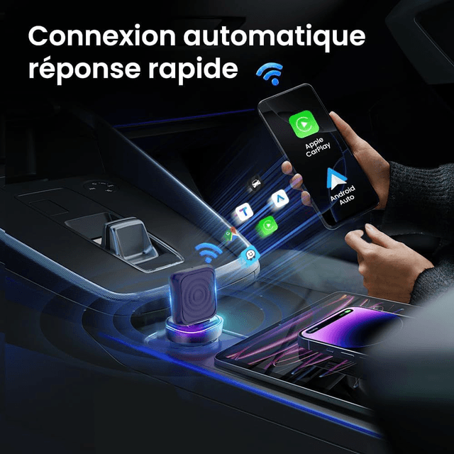 Carlinkit Mini Ultra – Adaptateur CarPlay & Android Auto Sans Fil (USB-A & USB-C)