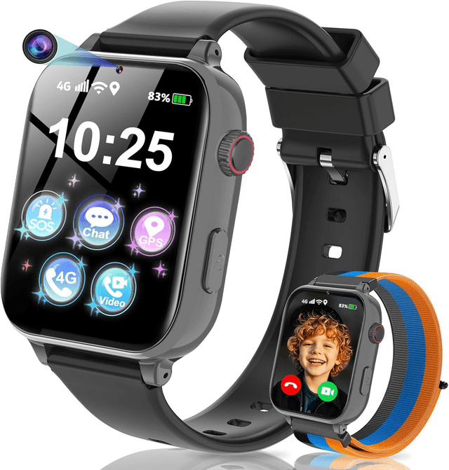 Montre Connectée Enfant 4G CATIGIFT – GPS, Appel Vidéo, SOS, Jeux &amp; Réveil (4-12 Ans)