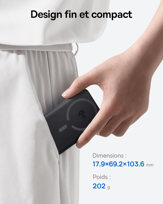 Baseus EnerFill Qi2 – Power Bank Magnétique 10000mAh Certifiée MagSafe