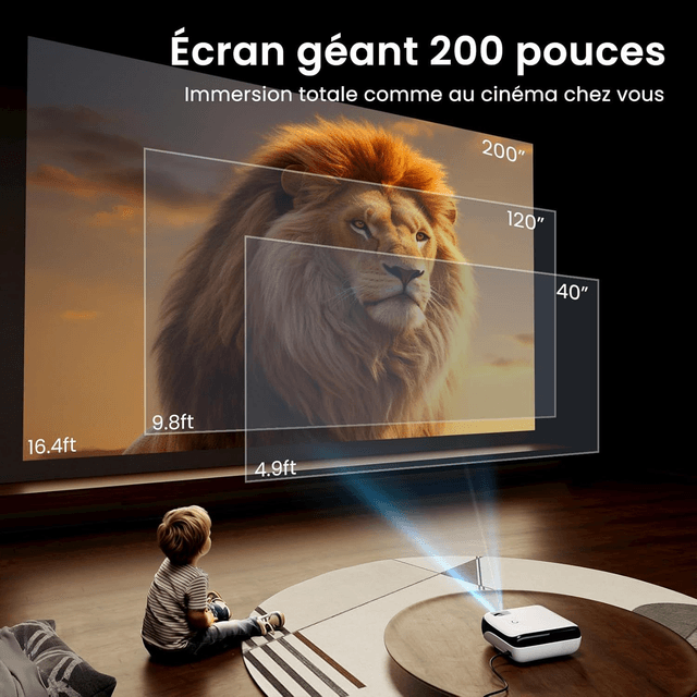 HAPPRUN H1 – Mini Vidéoprojecteur Full HD 1080P Bluetooth avec Haut-Parleur Intégré