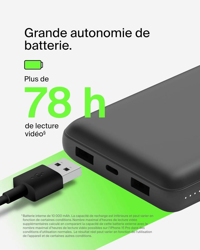 Belkin BoostCharge Pro – Batterie Externe 20 000 mAh + Chargeur Secteur 25 W + Câble USB-C 60 W & Pochette de Transport