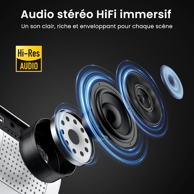 HAPPRUN H1 – Mini Vidéoprojecteur Full HD 1080P Bluetooth avec Haut-Parleur Intégré