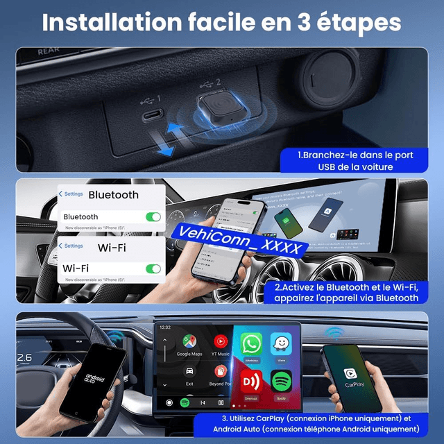 Carlinkit Mini Ultra – Adaptateur CarPlay & Android Auto Sans Fil (USB-A & USB-C)
